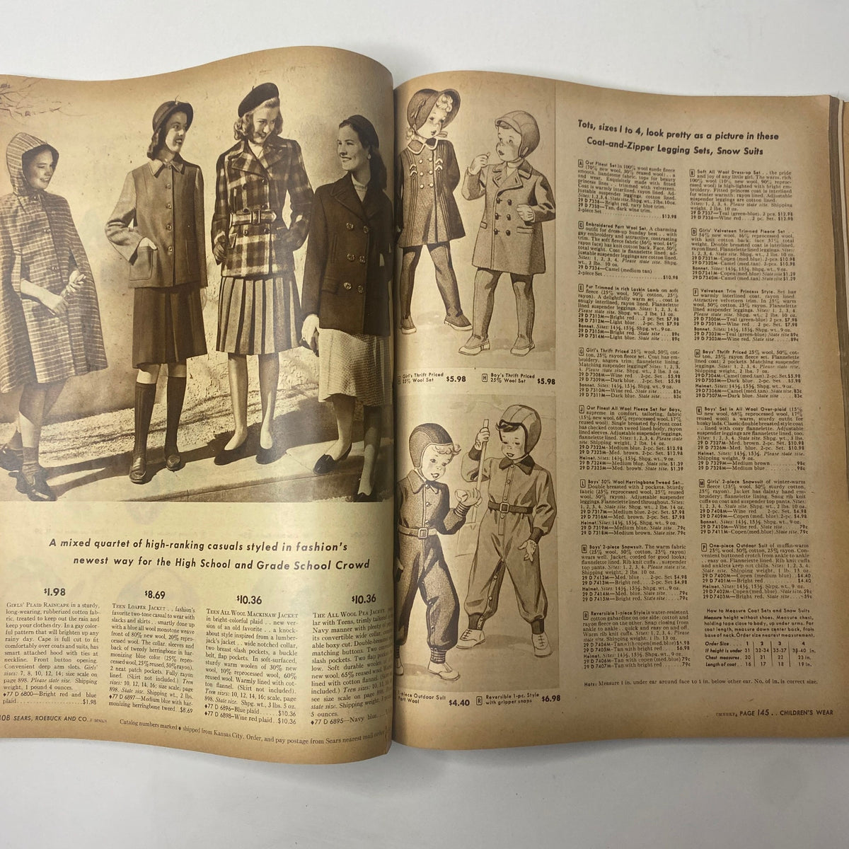 1945 - 1946 Sears Supplemental Fall and Winter General Catalog GD Interior