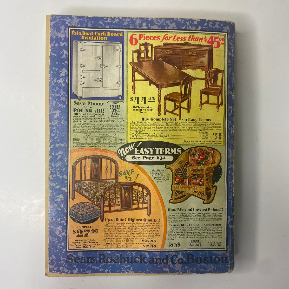 Cover of the 1929 Sears, Roebuck and Co. Spring and Summer Catalog showcasing advertisements for furniture and appliances, reflecting the design and style of the late 1920s.