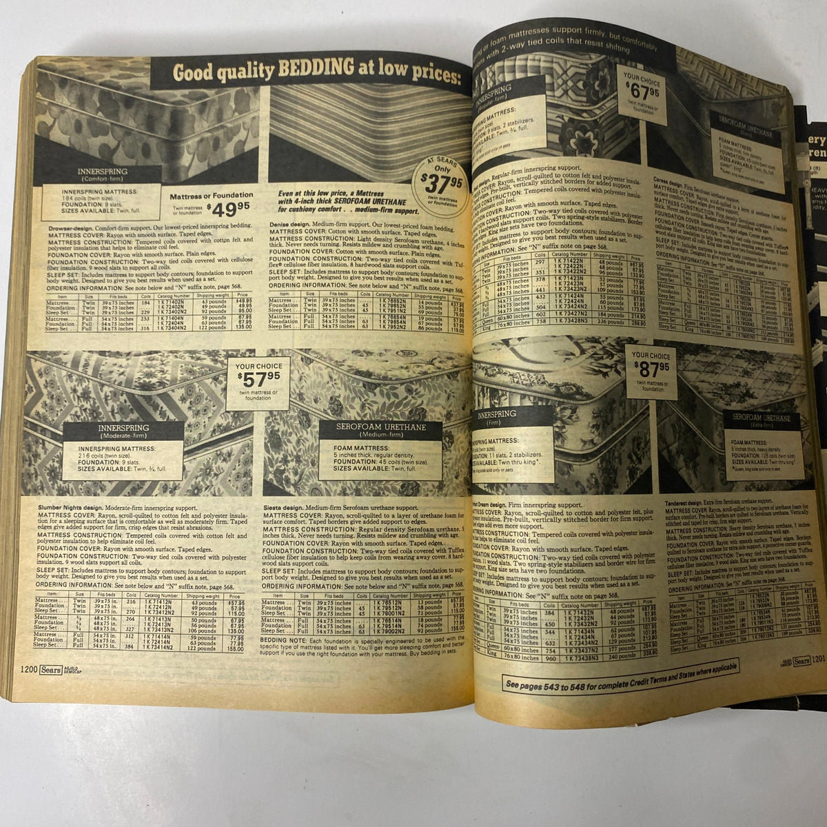 1976 Sears Spring and Summer Catalog GD Interior showing bedding products with pricing and specifications.