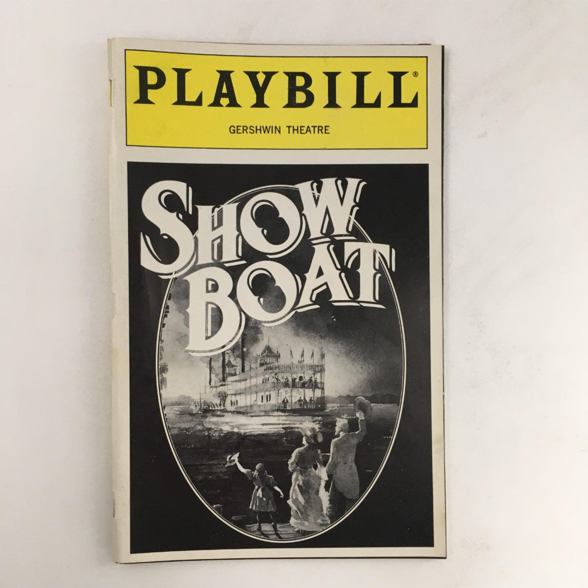 1995 Playbill for the musical Show Boat by Harold Prince, featuring artistic cover design, showcasing the Gershwin Theatre, and reflecting the iconic theater production.