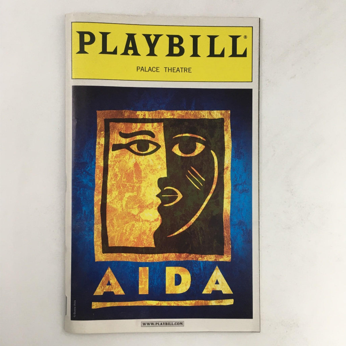 2001 Playbill for Aida, directed by Robert Falls and choreographed by Wayne Cilento, featuring a vibrant cover art at Palace Theatre.