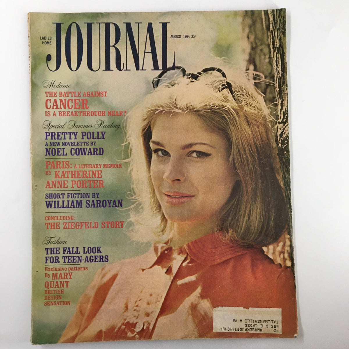 Cover of Ladies' Home Journal Magazine August 1964 featuring Candice Bergen, showcasing the elegant fashion and beauty style of the 1960s, highlighting cultural insights and articles.