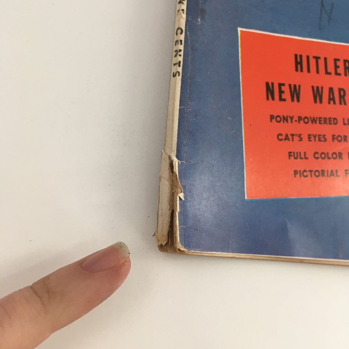 Cover detail of Air Progress Magazine May 1943 featuring bold text about Hitler's New Warbirds Lightplanes, showcasing minor wear.