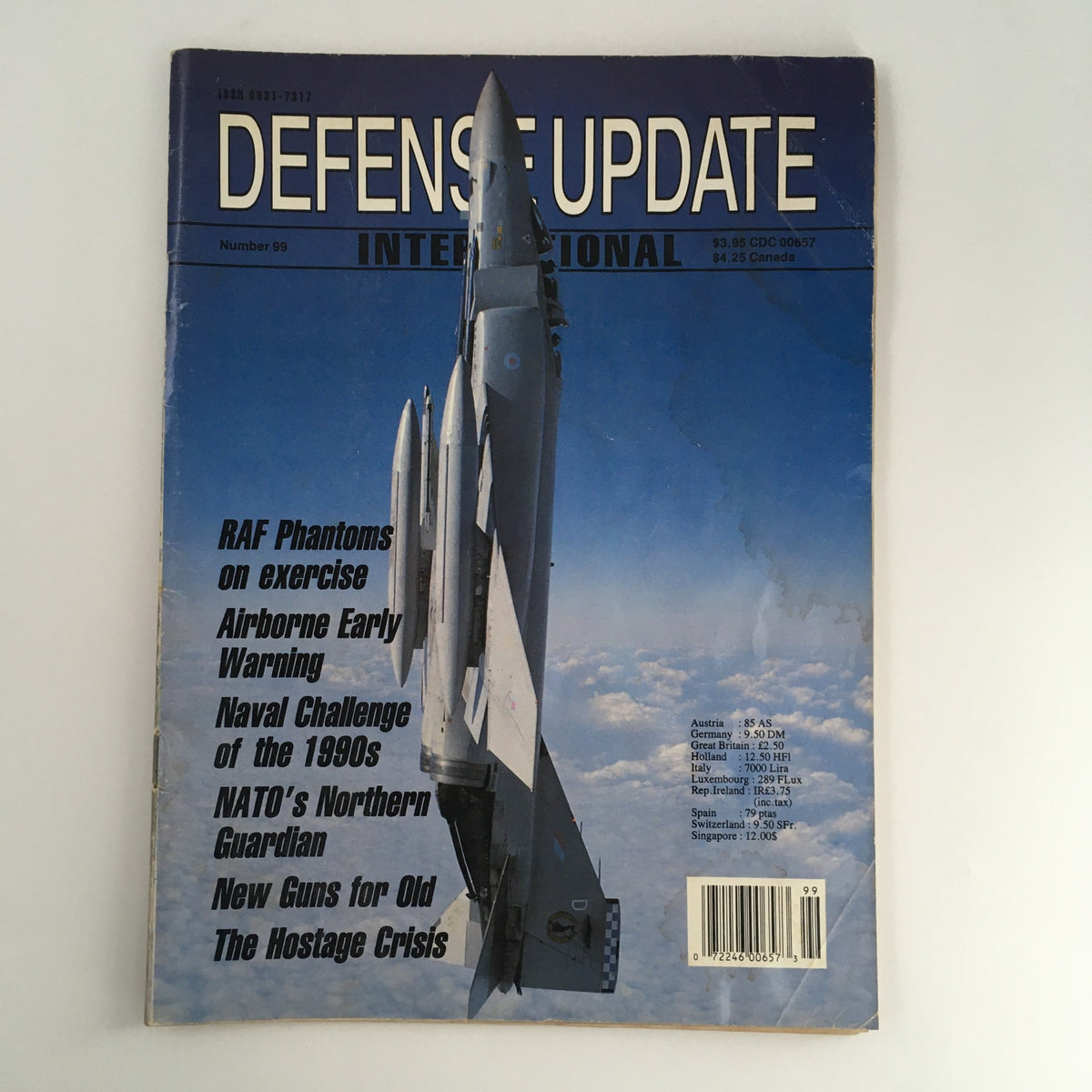 Cover of Defense Update International No. 99, 1990 featuring RAF Phantoms on Exercise Airborne, showcasing military aviation history.