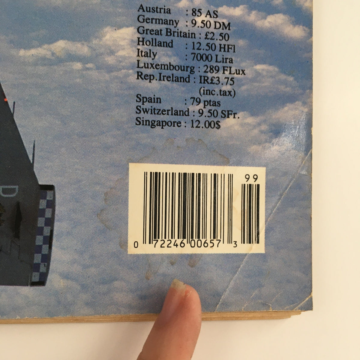 Barcode and pricing details of Defense Update International No. 99, 1990, published in the era of RAF Phantoms.