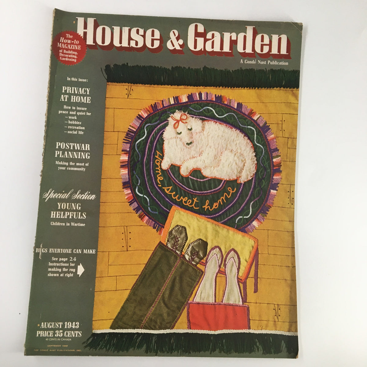 Vintage House & Garden Magazine August 1943 Young Helpfuls Children in War No Label