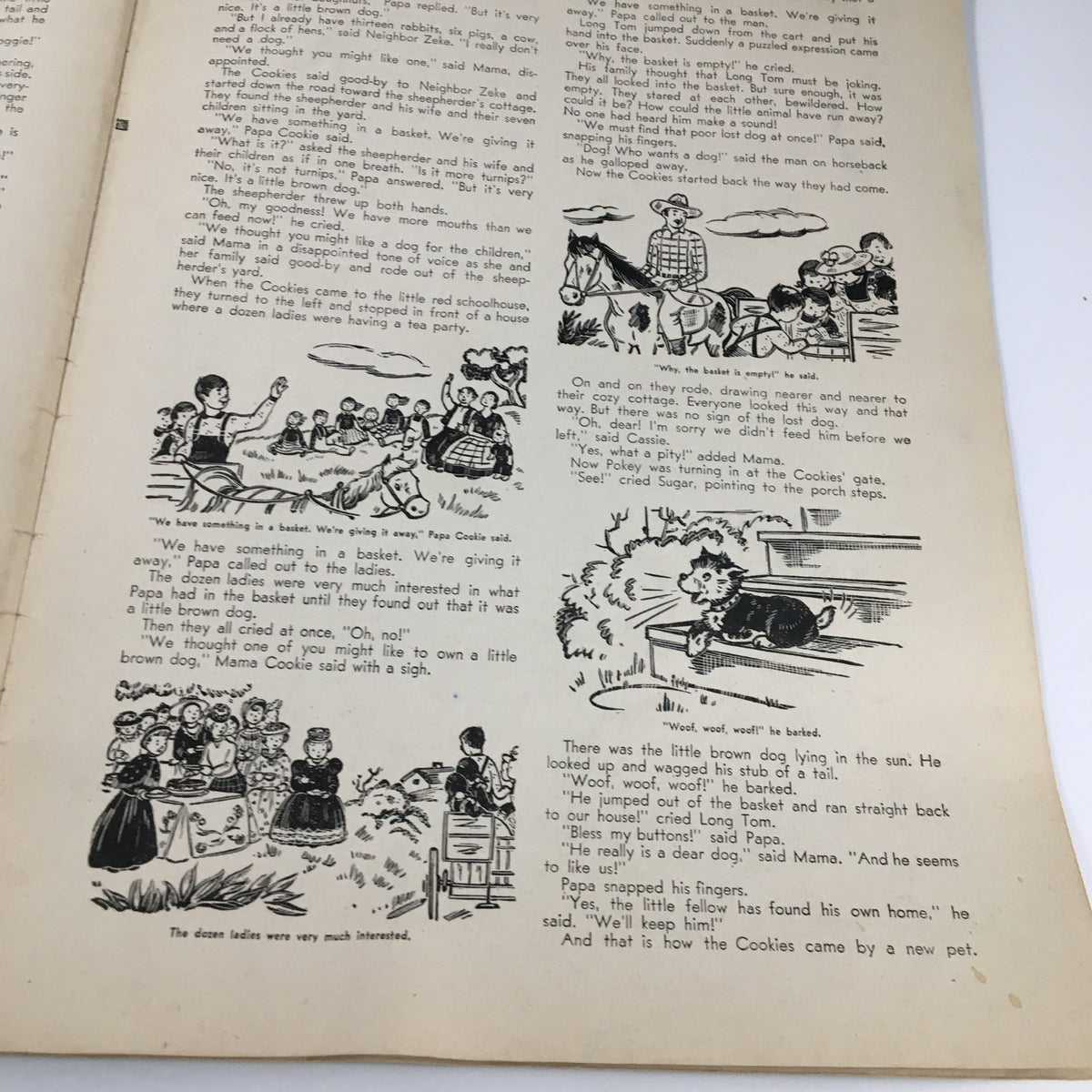 Continuation of 'The Cookies' story from Children's Activities Magazine February 1948, featuring charming illustrations of family interactions and adventures.