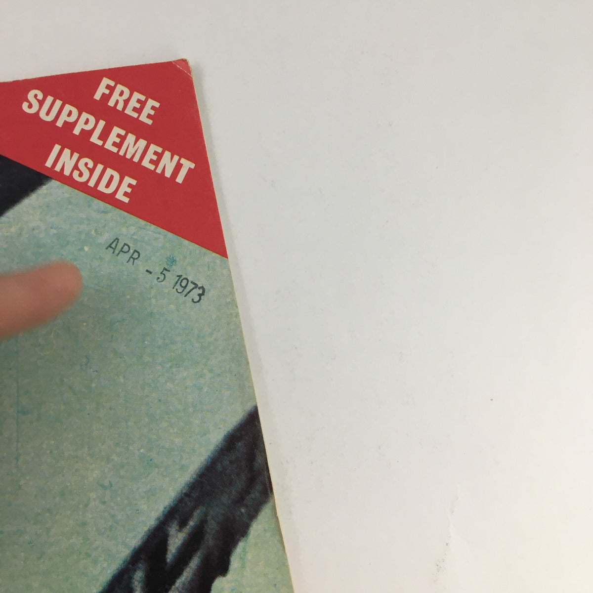 Close-up detail of 'History of the Second World War Part 1 1973' showing the publication date of April 5, 1973, and the promotional text 'Free Supplement Inside'.
