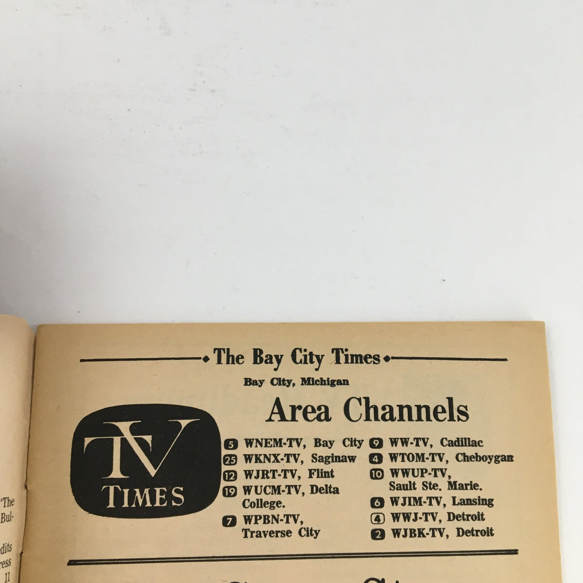 TV Times Bay City Michigan July 9-15, 1967 interior page displaying local area television channels and listings in a classic format.