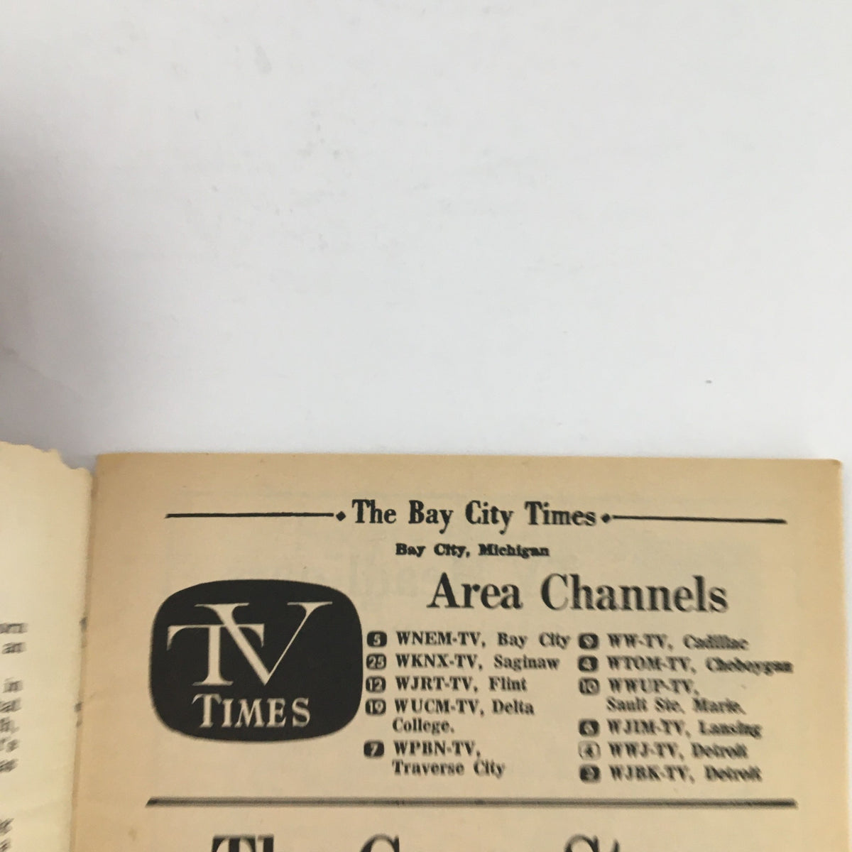 Inside page of TV Times Bay City Michigan from August 27-September 2, 1967 displaying area television channels.