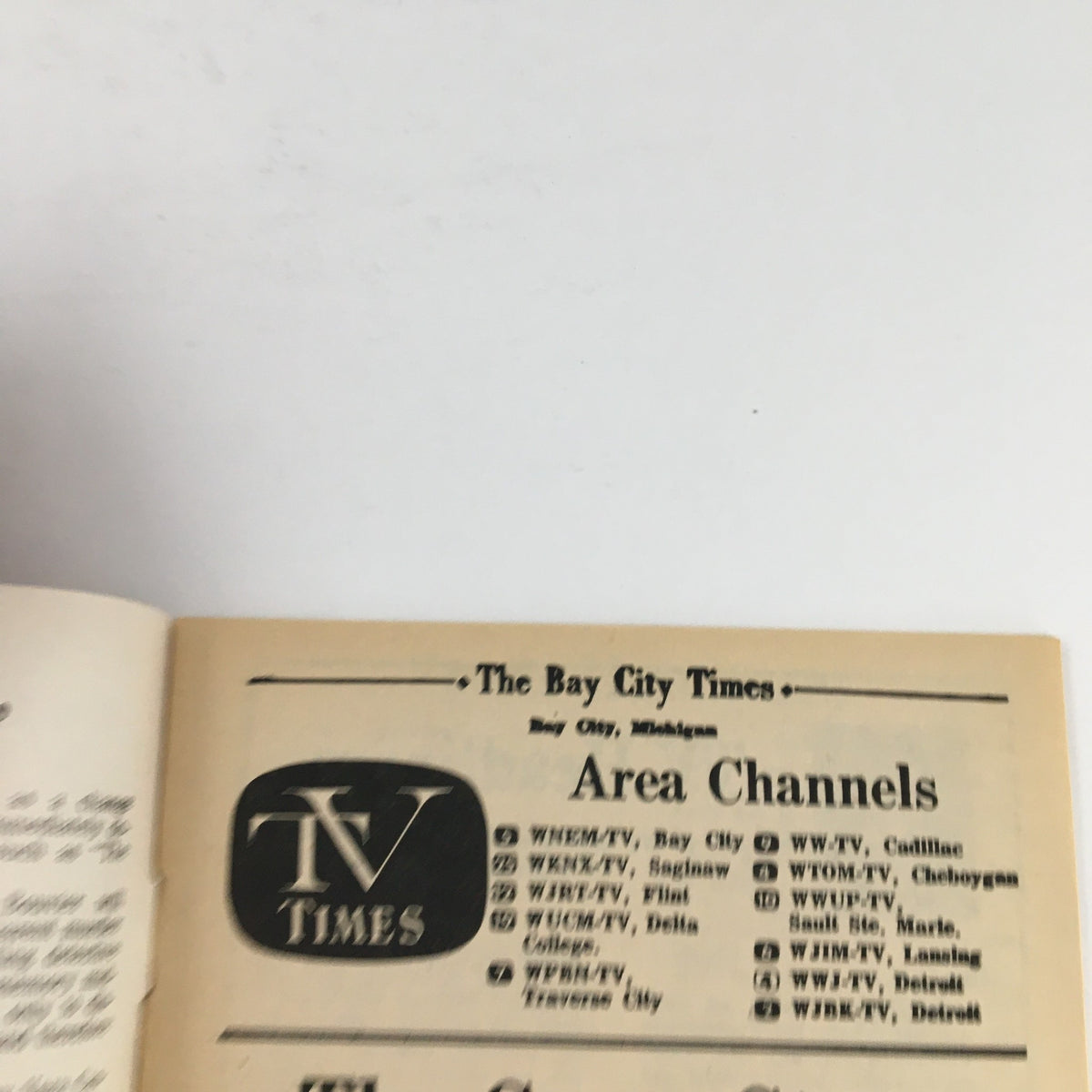 Interior page of the TV Times magazine from Bay City Michigan, showing area TV channels, dated September 24-30, 1967.