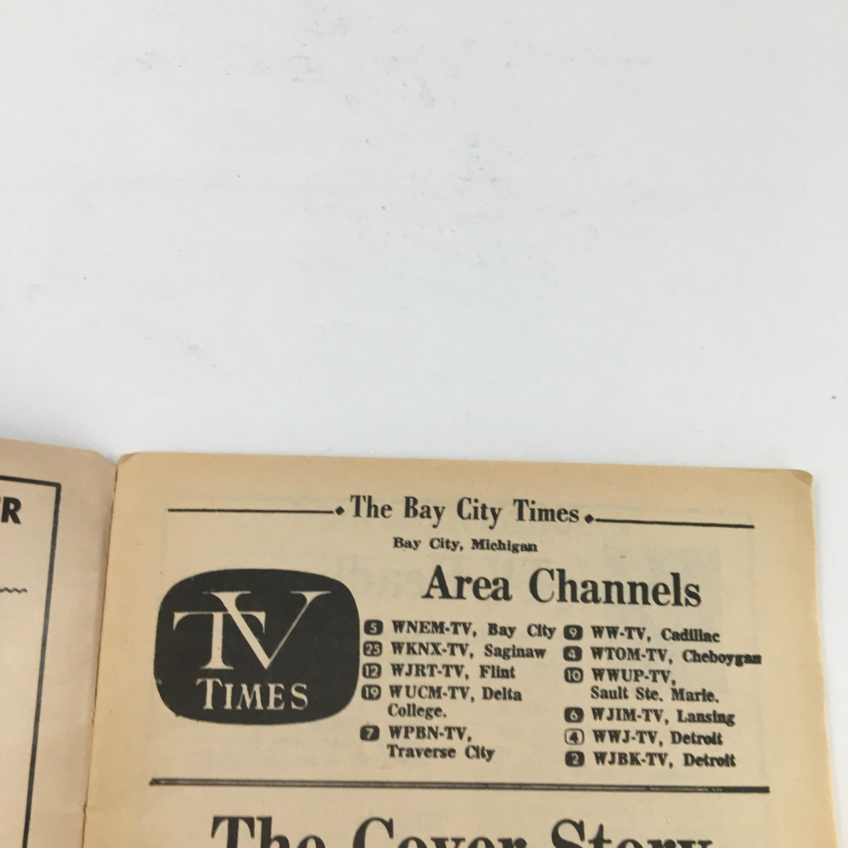Interior page of TV Times Bay City Michigan October 22-28, 1967 displaying area channel listings alongside the TV Times logo.