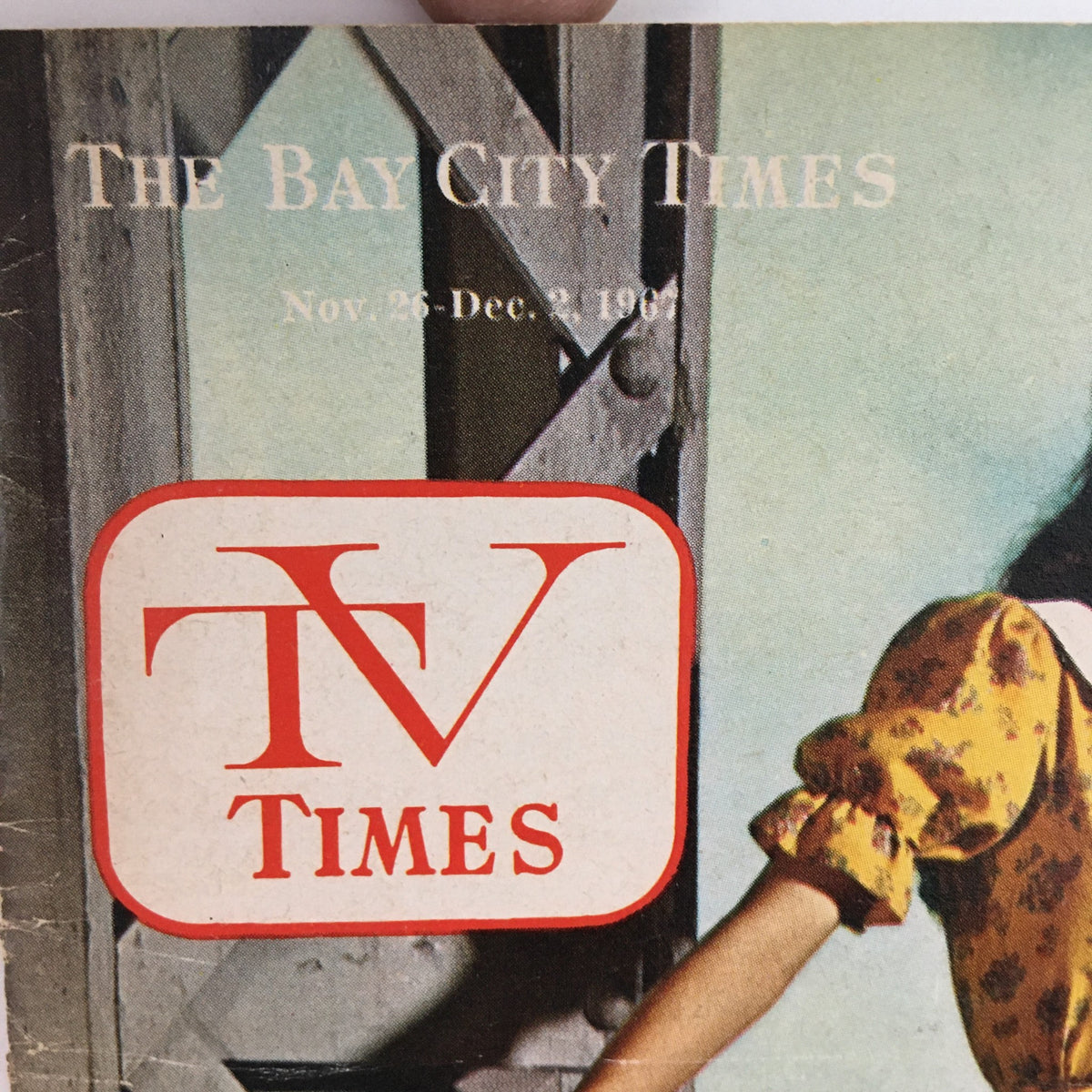 Close-up of the TV Times magazine header from Bay City, Michigan, dated November 26-December 2, 1967, showcasing the title 'TV Times' and highlighting the article 'Billie Joe's Friend'.