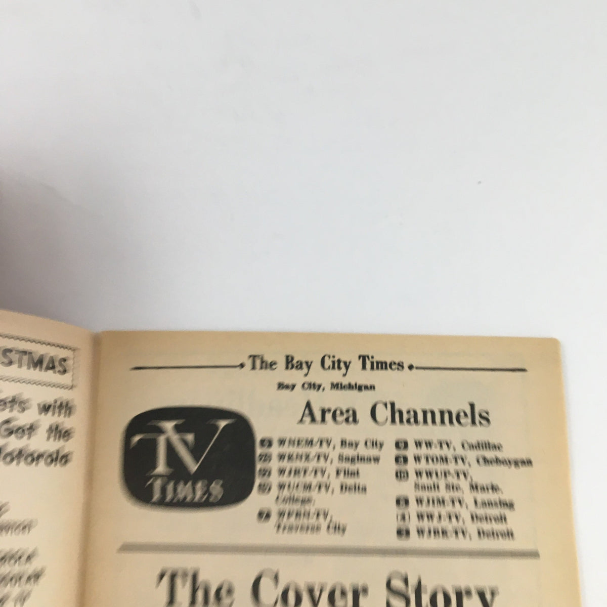 Inside page of TV Times Bay City Michigan December 3-9 1967, displaying channel listings and section titles.