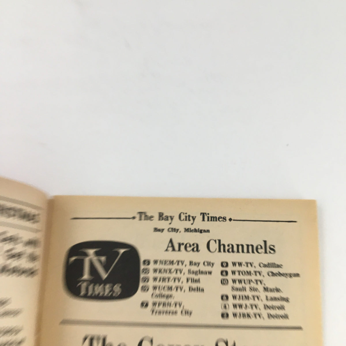 Interior page of the TV Times magazine showing area television channels from Bay City, Michigan, dated December 10-16, 1967.