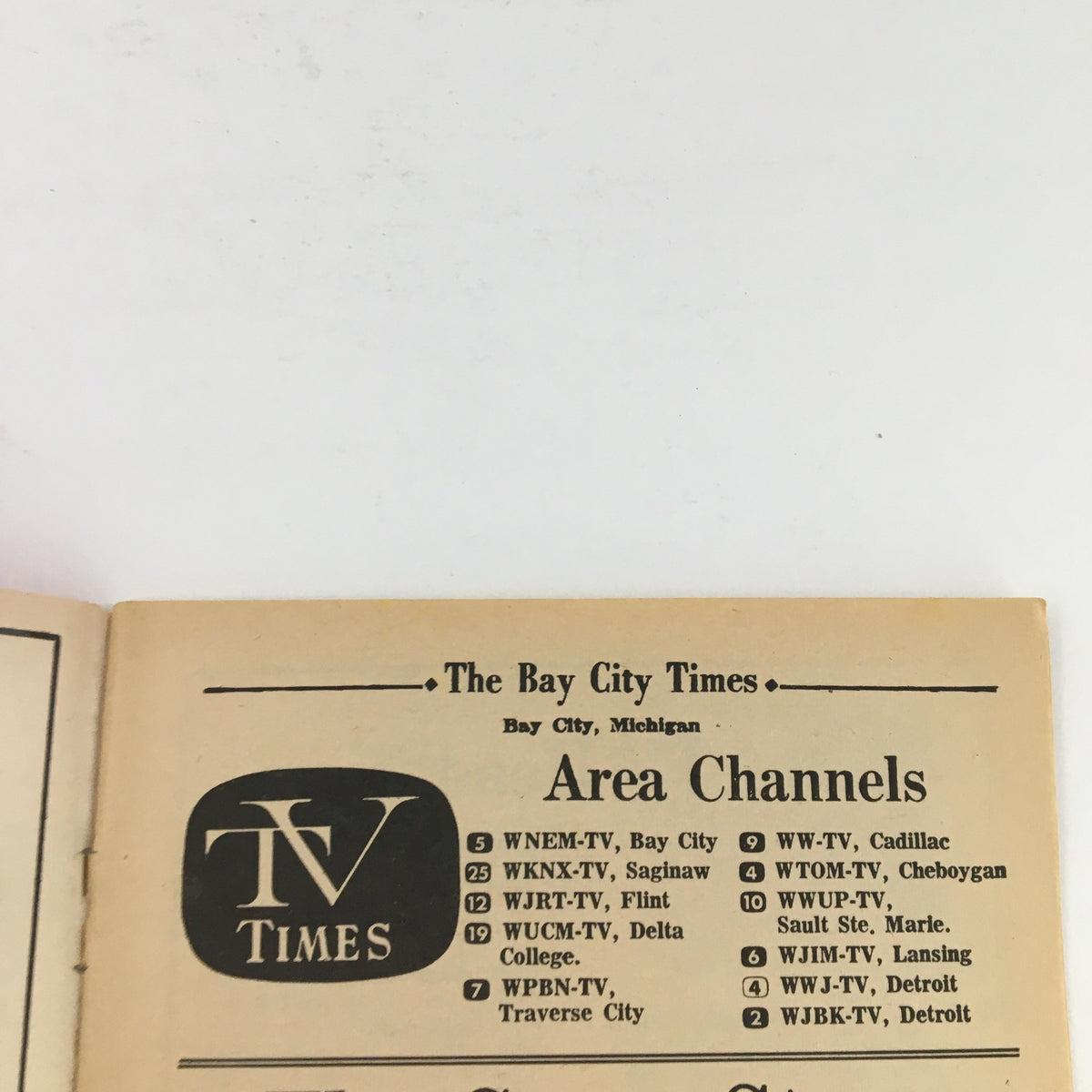 Inside page of the TV Times from Bay City, Michigan, listing area TV channels, dated December 24-30, 1967.
