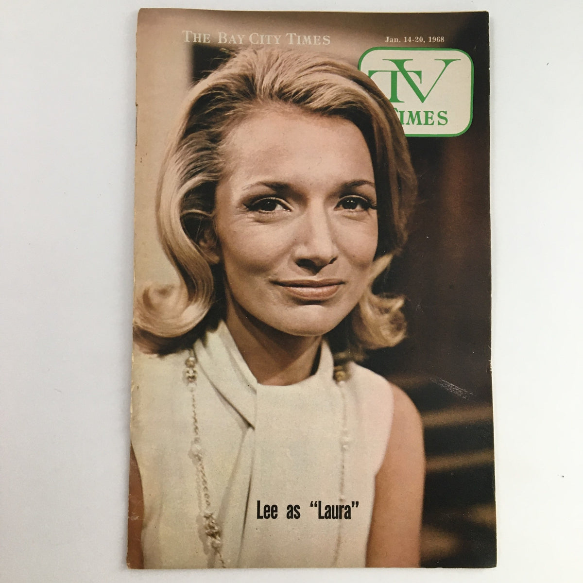 Cover of TV Times Bay City Michigan January 14-20 1968, featuring Sheryl Lee as 'Laura', showcasing vintage magazine design and charm.