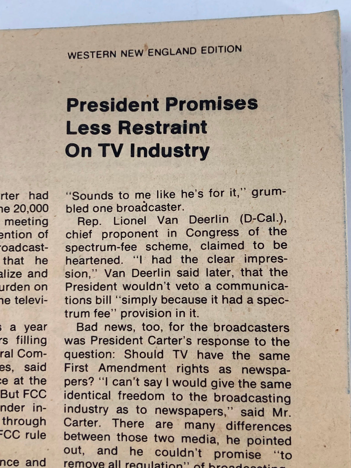 TV Guide Magazine April 7 1979 #1378 cover featuring the headline 'President Promises Less Restraint On TV Industry', highlighting a significant moment in television history.