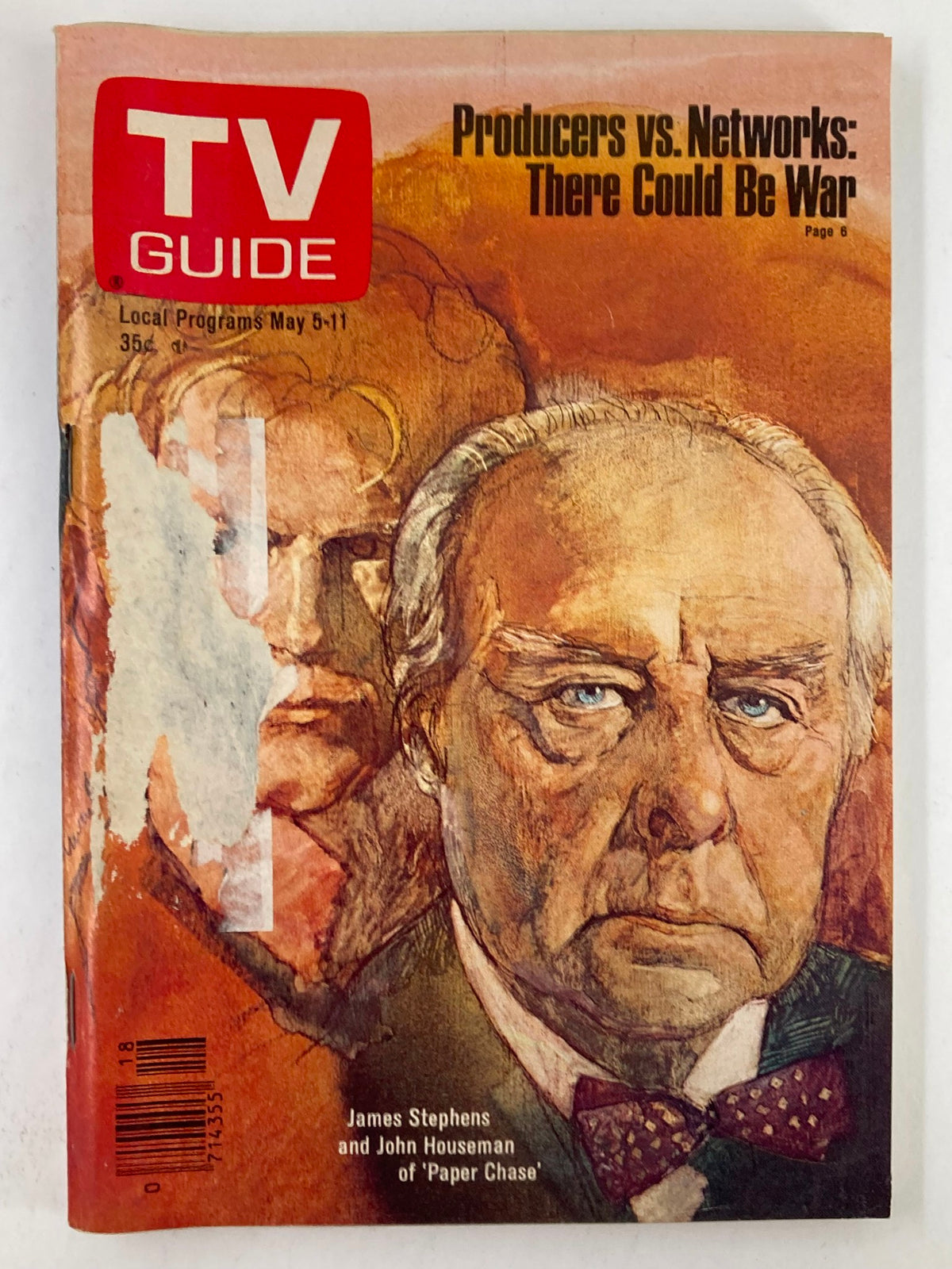 Cover of TV Guide Magazine May 5, 1979 #1362 featuring James Stephens, highlighting themes of producers versus networks.