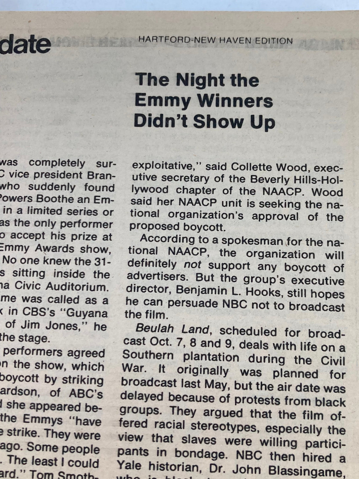 Article snippet from TV Guide Magazine September 28, 1980, discussing 'The Night the Emmy Winners Didn’t Show Up', showcasing the magazine's cultural relevance and insights into television history.