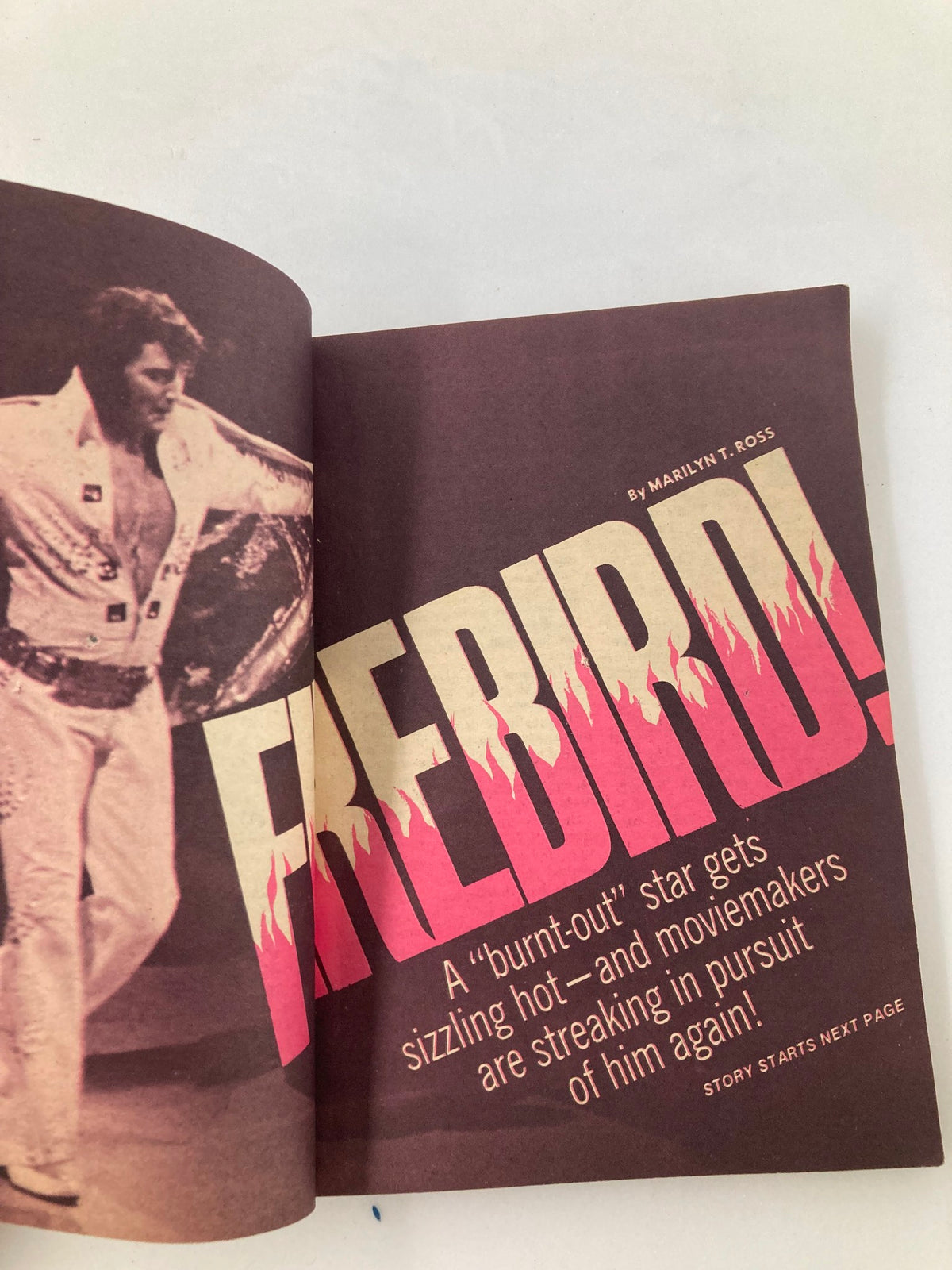 Image of an article titled 'FREEDOM!' featuring Elvis Presley from the November 1972 Movie Digest Magazine.