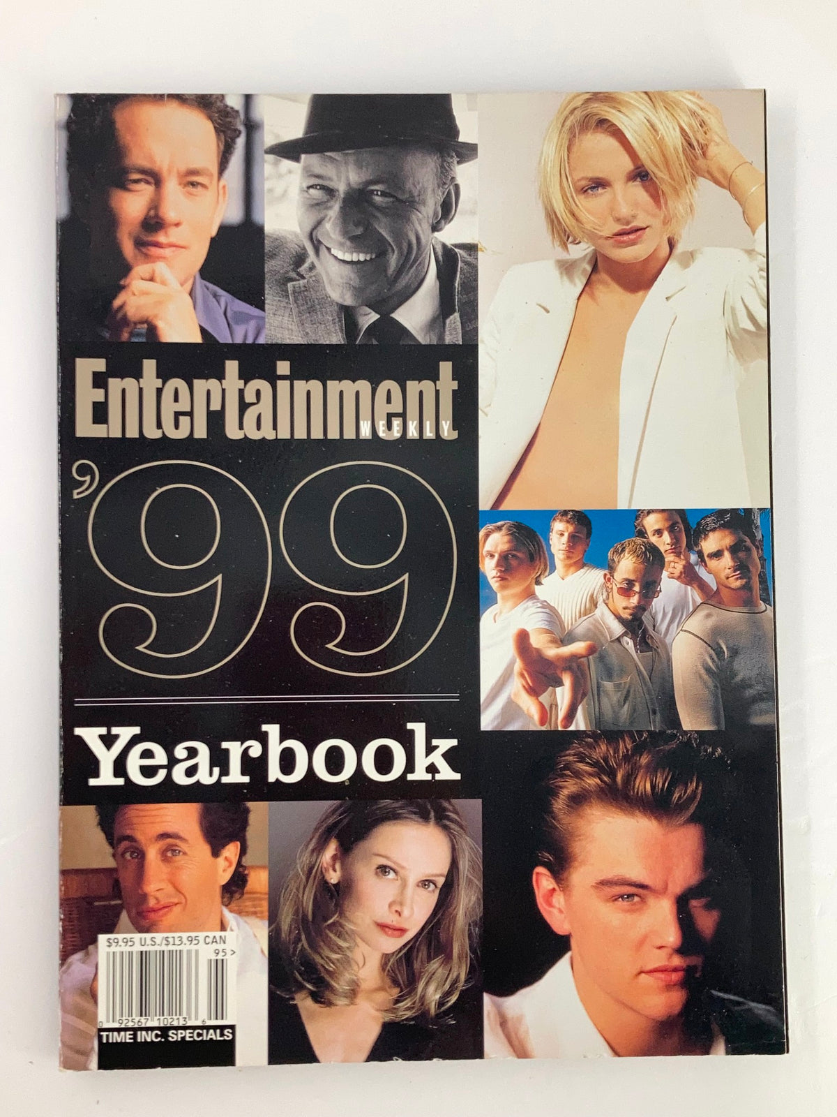 VTG Entertainment Weekly Yearbook 1999 featuring iconic stars including Tom Hanks, Cameron Diaz, and Leonardo DiCaprio on the cover. The magazine showcases popular culture from 1999 with a nostalgic design.