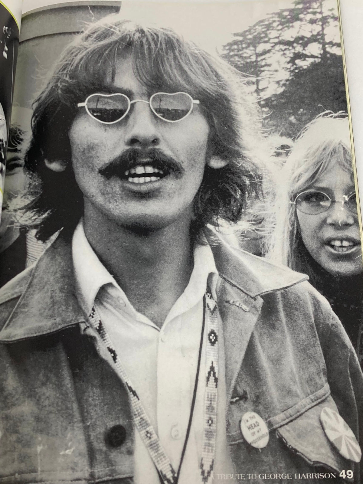 Gold Collectors Series Magazine 2001 A Tribute To George Harrison showcasing a vintage image of George Harrison with circular glasses and a group of fans.