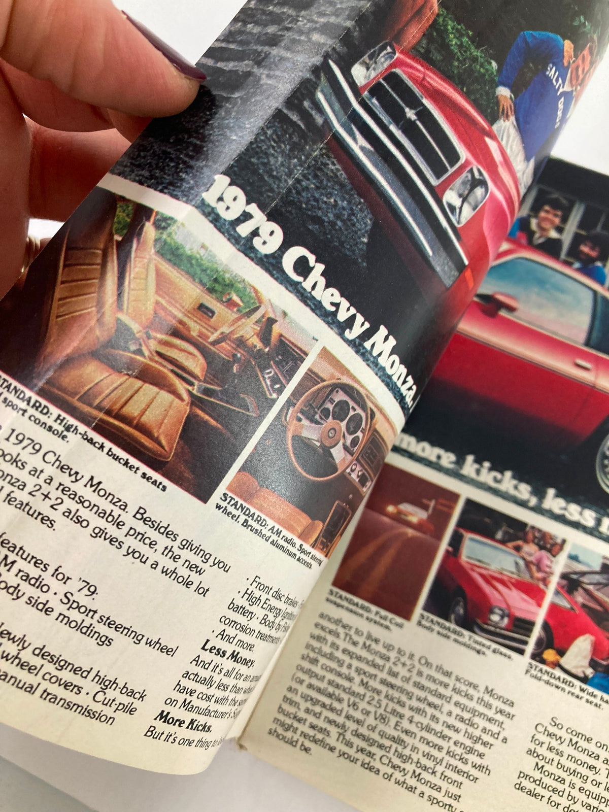 Interior pages of TV Guide Magazine, November 4, 1978, featuring an advertisement for the 1979 Chevy Monza. The magazine captures the essence of 1970s pop culture.