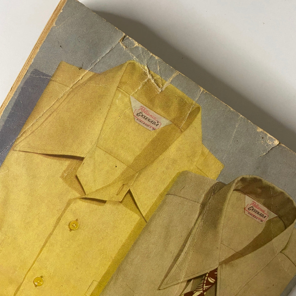 Close-up of men’s sport shirts in pastel hues from the back cover of the 1945 Montgomery Ward Spring and Summer Catalog.