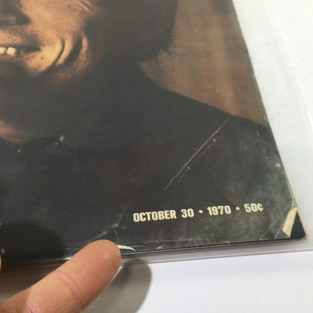 Close-up of Life Magazine cover from October 30, 1970, showing the date and pricing details, highlighting the historical significance of the issue featuring Dick Cavett and 'The Big Conservative Pitch'.