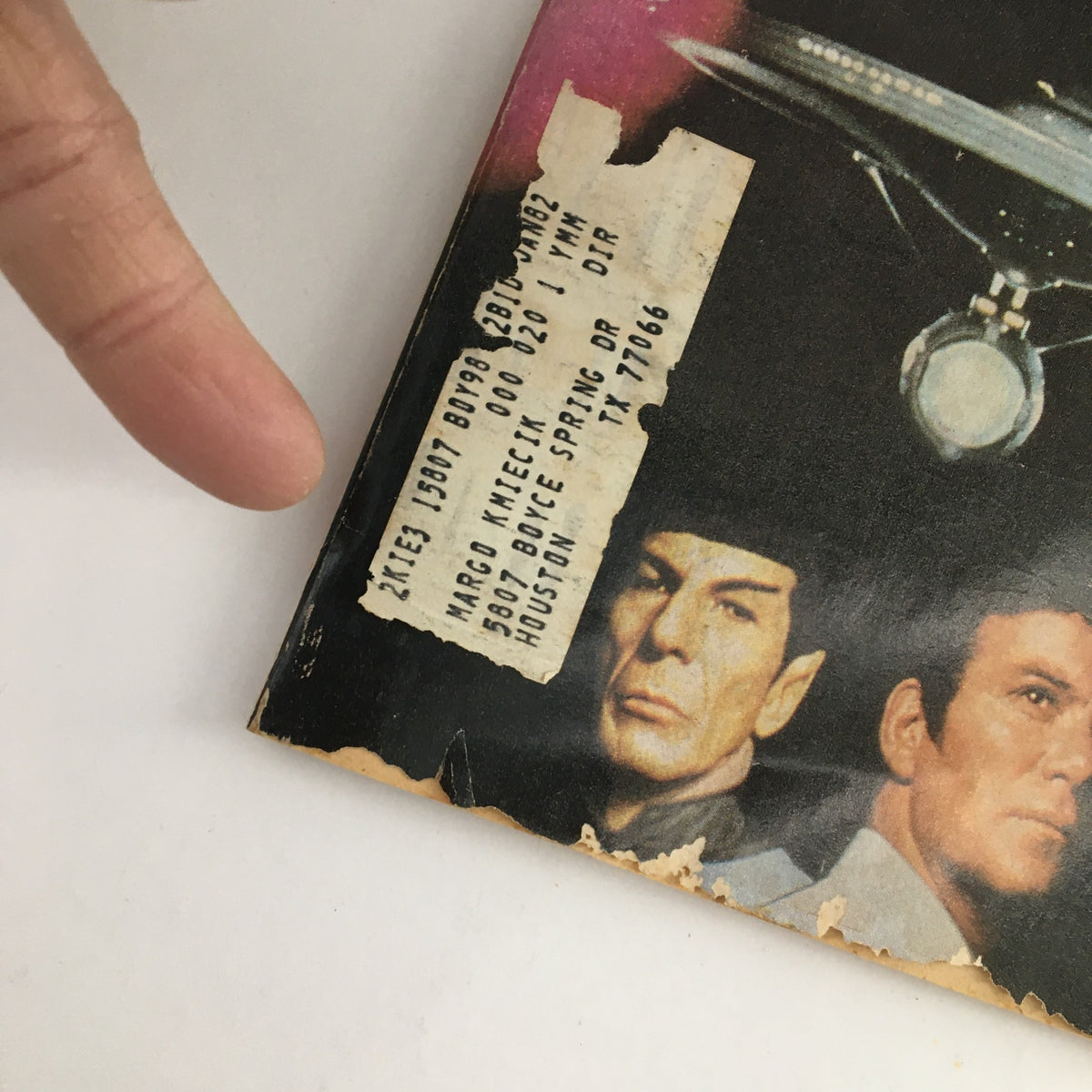 Back cover detail of Young Miss Magazine December 1979 showcasing the iconic Star Trek imagery and the faces of Leonard Nimoy and William Shatner.