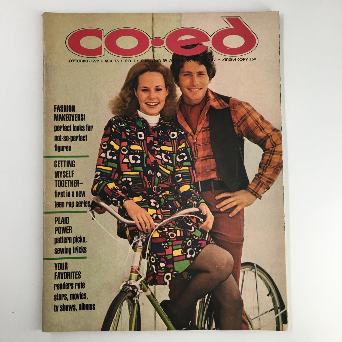 Vintage Co-Ed Magazine September 1972 Plaid Power Pattern Picks & Tricks No Label