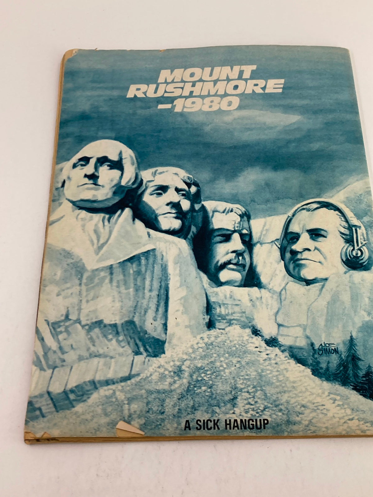 Cover of Sick Magazine December 1973 Vol 13 #4 featuring a humorous illustration of Mount Rushmore with the title 'MOUNT RUSHMORE - 1980', highlighting the magazine's unique take on football by Art Buchwald.