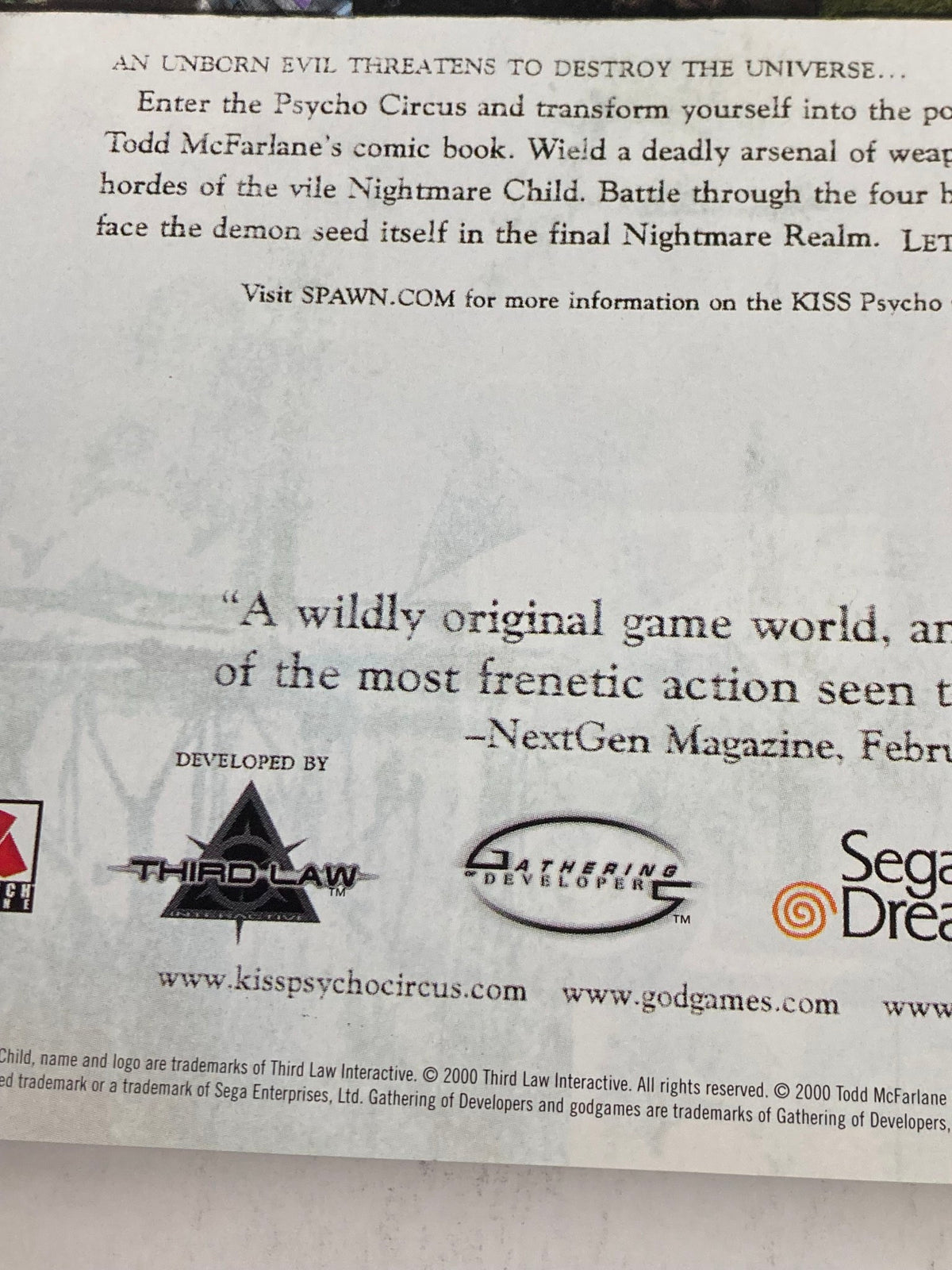 Back cover of Stuff for Men Magazine, June 2000, highlighting a promotional ad for the KISS Psycho Circus game, showcasing the intersection of gaming and culture.