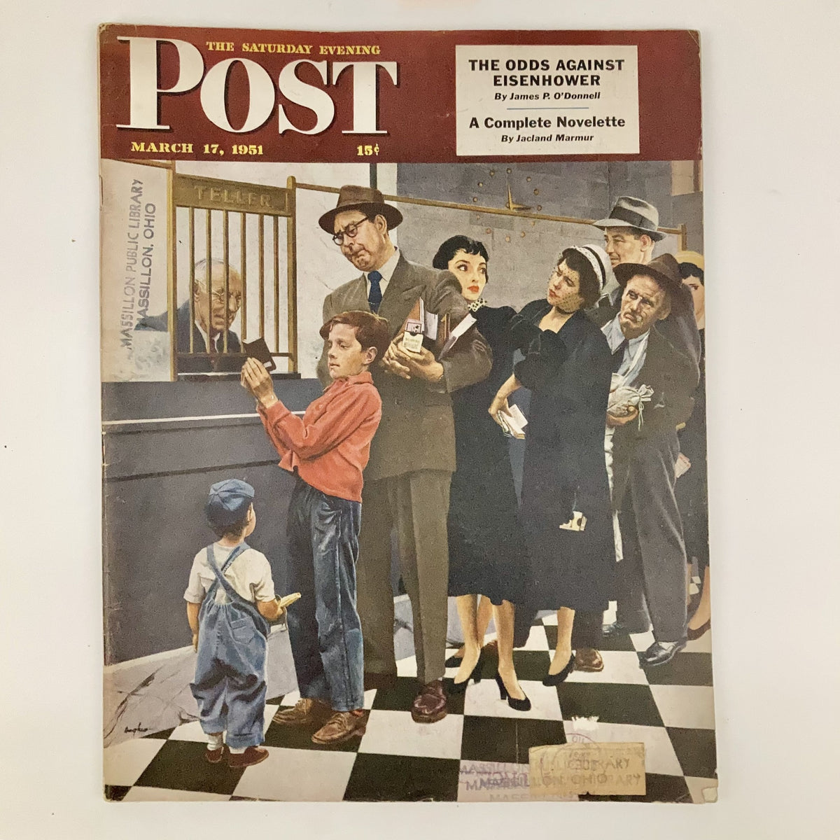 Saturday Evening Post Magazine March 17 1951 Illustrated Cover by George Hughes
