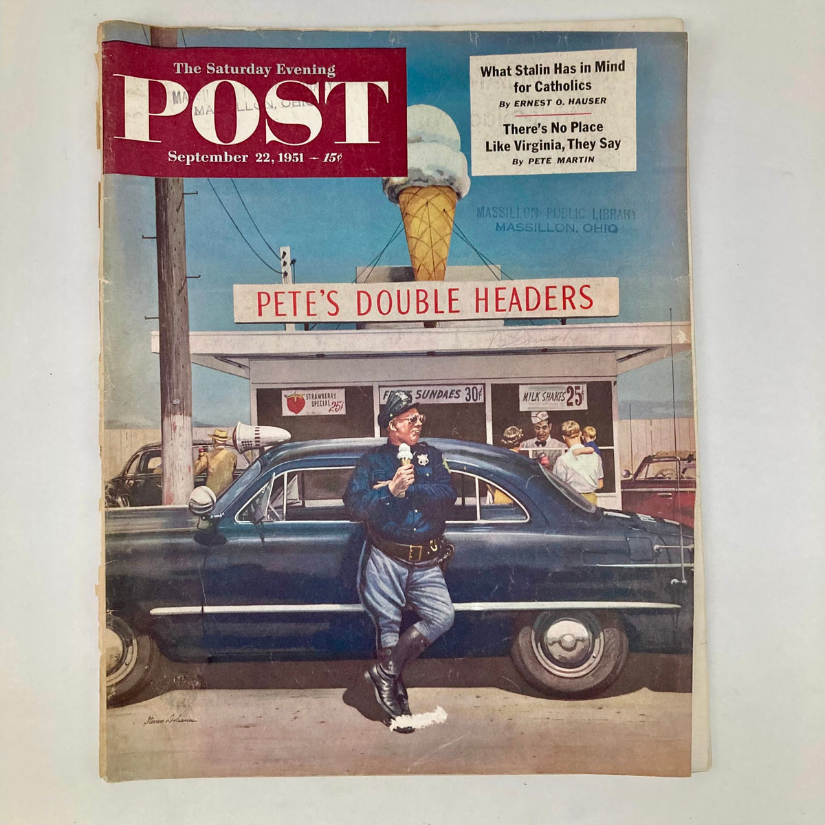 Saturday Evening Post September 22 1951 Illustrated Cover Magazine Dohanos