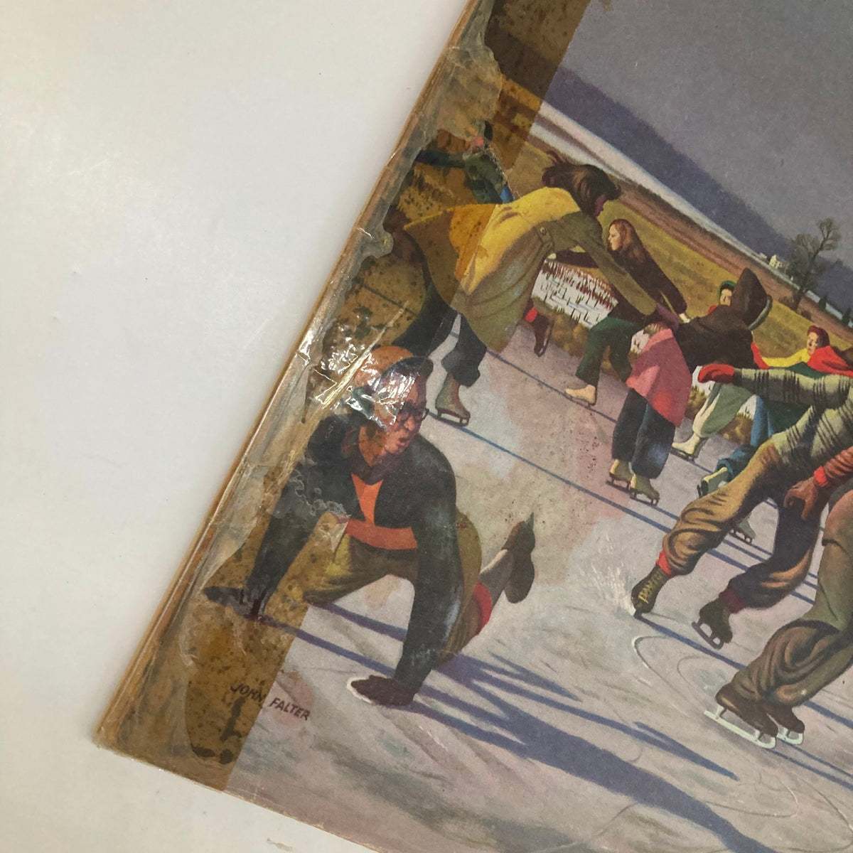 Cover of the Saturday Evening Post Magazine January 26 1952 showing vibrant illustration of people skating on ice, capturing the energetic spirit of winter activities.