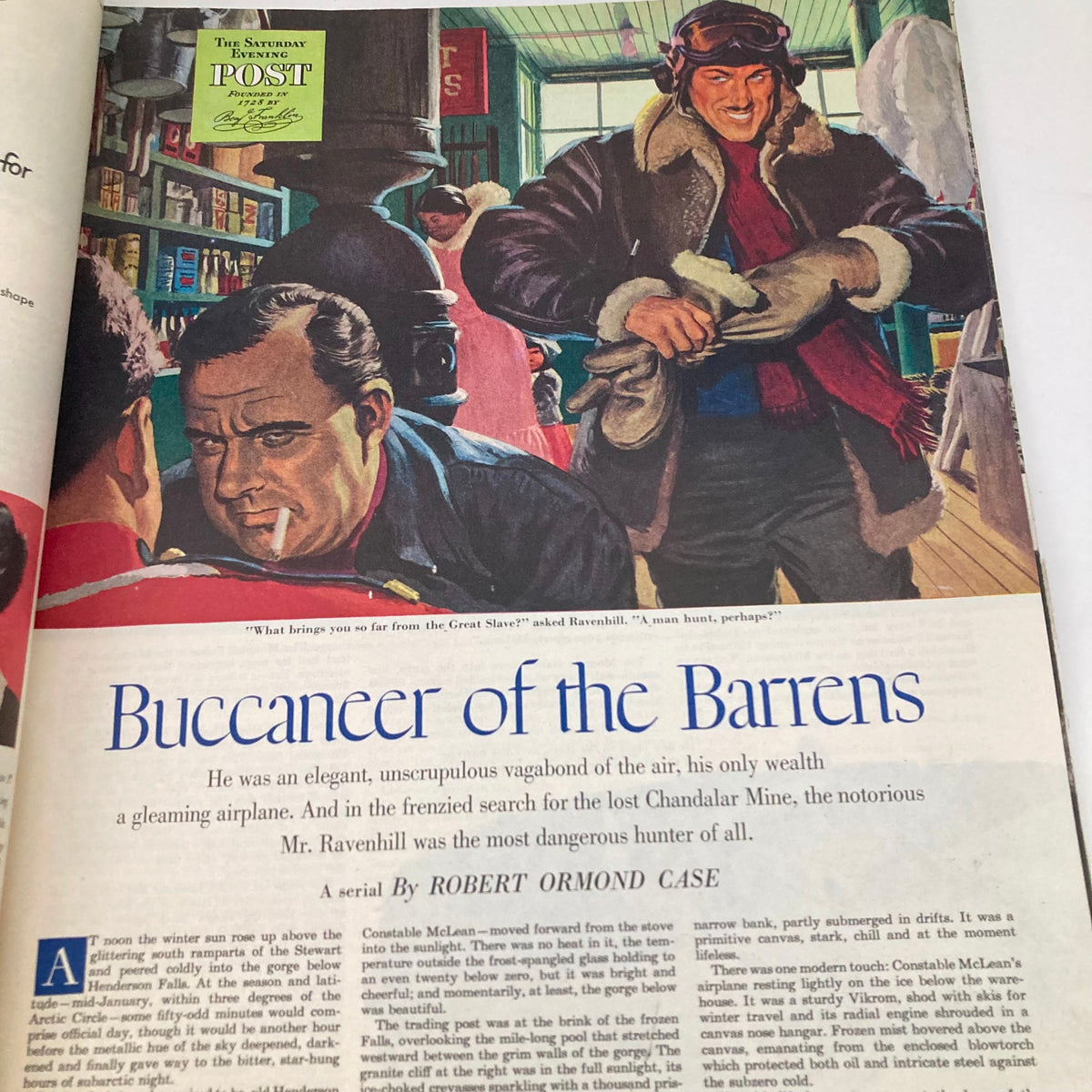 Article page from Saturday Evening Post Magazine May 19 1951 titled 'Buccaneer of the Barrens' with illustrated characters, reflecting mid-20th century storytelling.