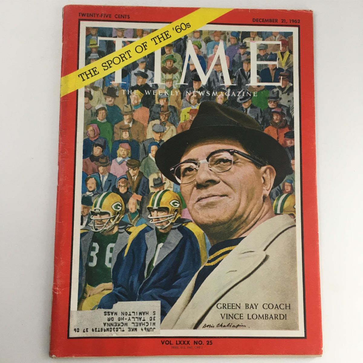 Time Magazine December 21, 1962 Green Bay Coach Vince Lombardi RARE