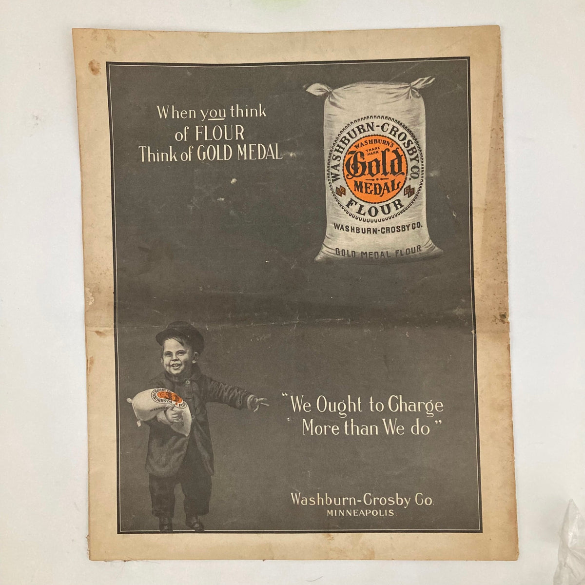 Advertisement from the Saturday Evening Post Magazine dated December 26, 1903, featuring a vintage ad for Gold Medal Flour by Washburn-Crosby Co., capturing the marketing style of the time.