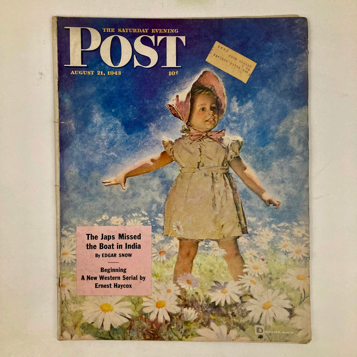 Saturday Evening Post Magazine August 21 1943 Illustrated Cover D. Crockwell
