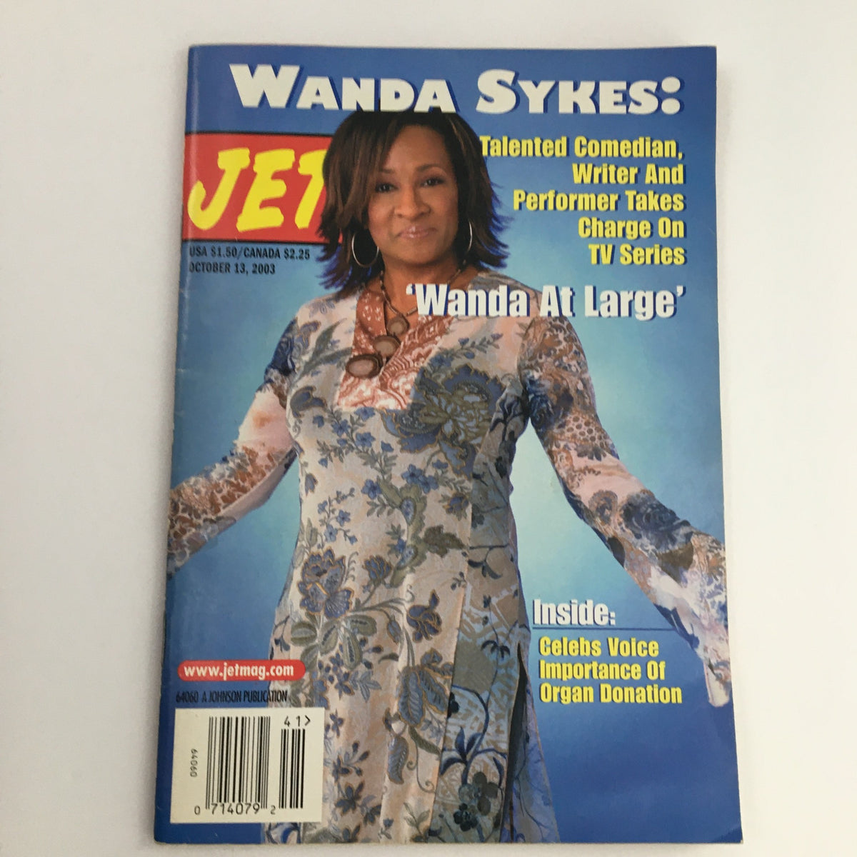 Cover of Jet Magazine, October 13, 2003, featuring Wanda Sykes, a talented comedian and writer, showcasing her vibrant style and personality.