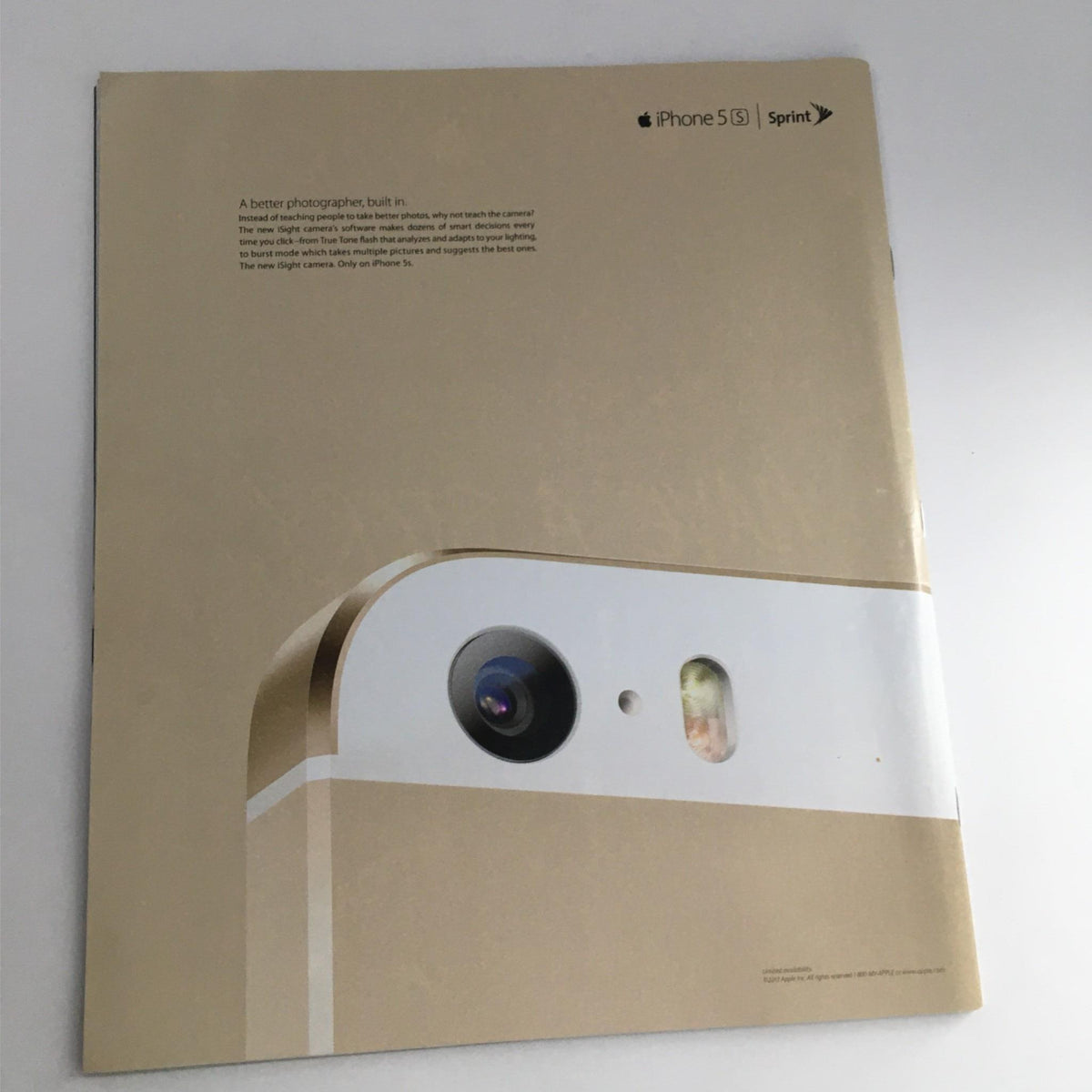 Back cover of ESPN Magazine October 28, 2013 featuring an advertisement for the iPhone 5S by Sprint, highlighting its camera capabilities.