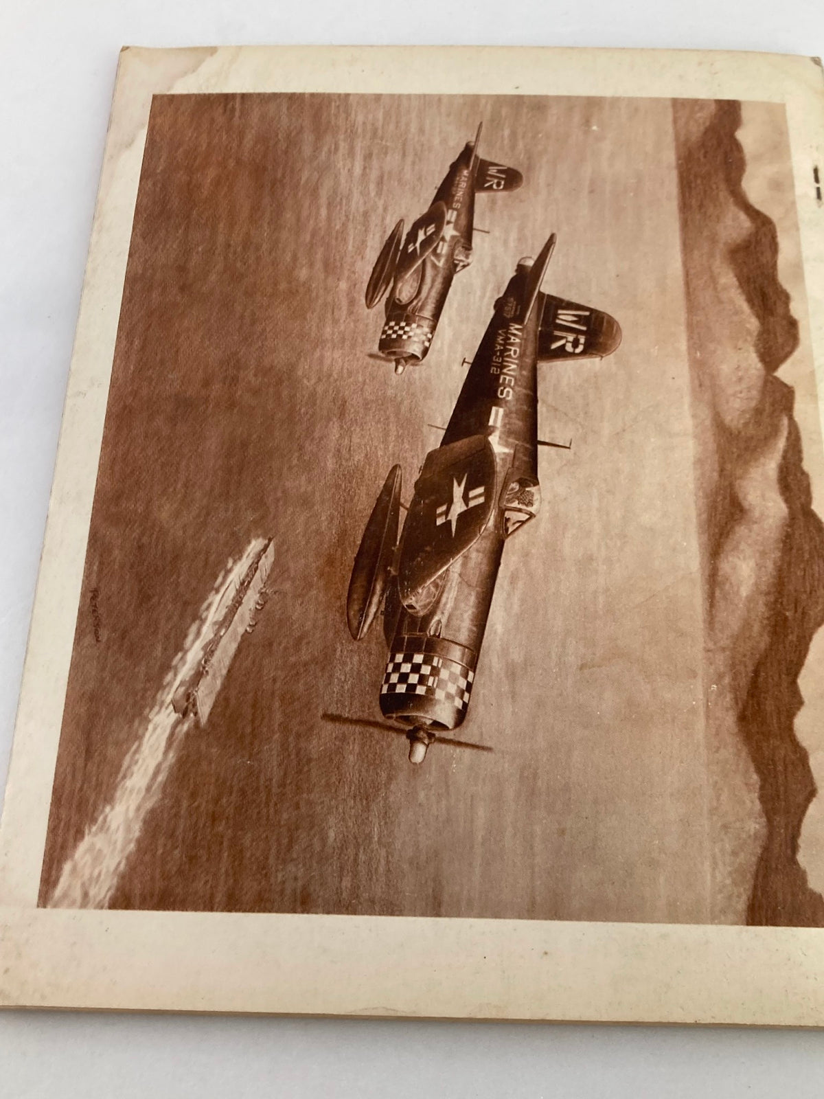 Back cover of VTG American Aviation Historical Society Journal Winter 1967 Vol 12 No. 4 featuring vintage WWII aircraft in flight.