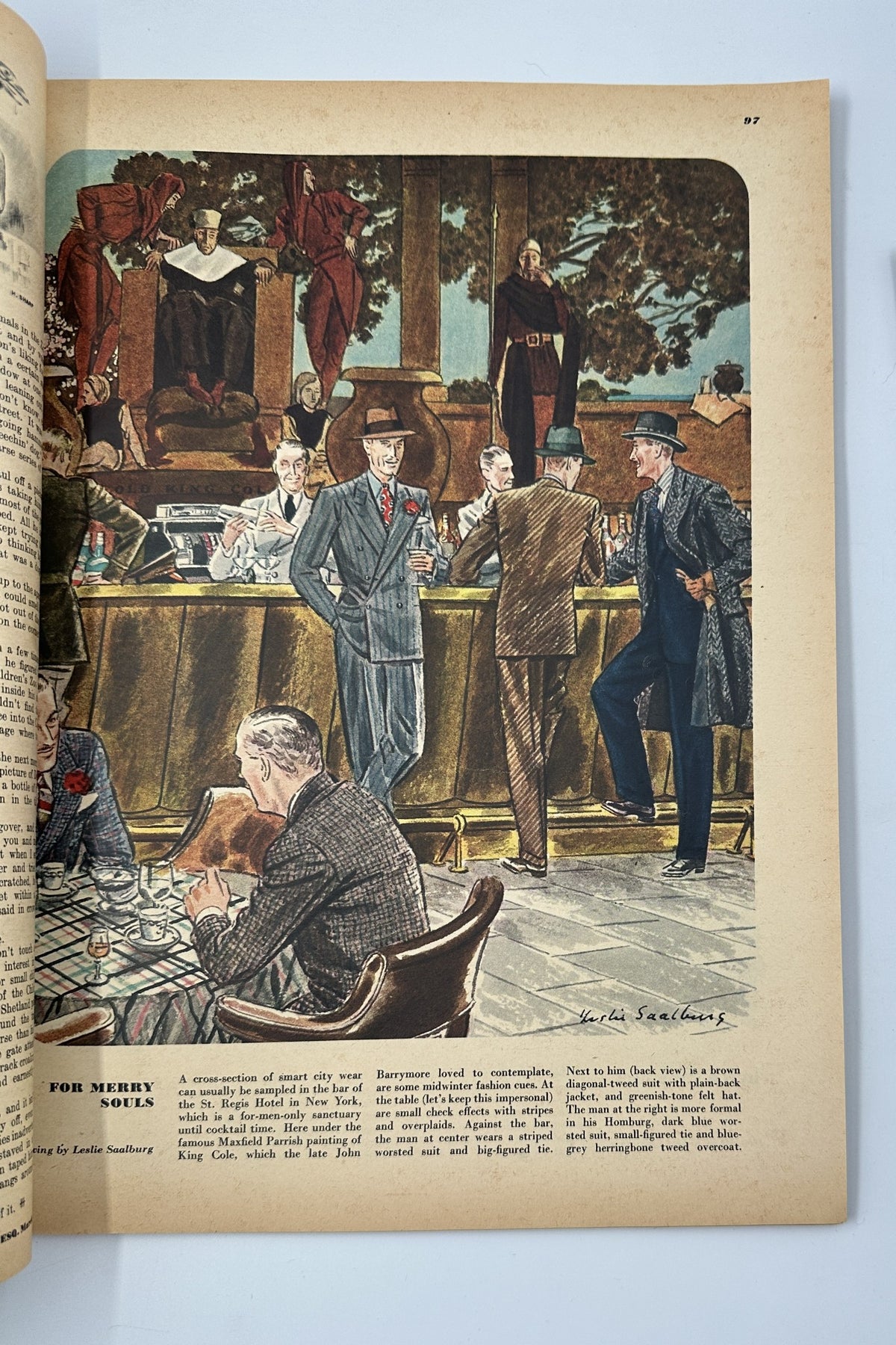 Esquire Magazine March 1946, featuring an illustrated bar scene with men in suits engaging in conversation, capturing the social atmosphere of the time.