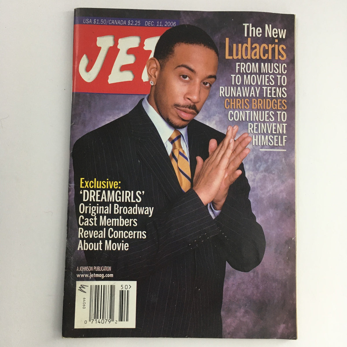 Cover of Jet Magazine from December 11, 2006, featuring Chris 'Ludacris' Bridges. The headline reads 'The New Ludacris: From Music to Movies to Runway Teens.' The magazine showcases the artist's journey and transformation.