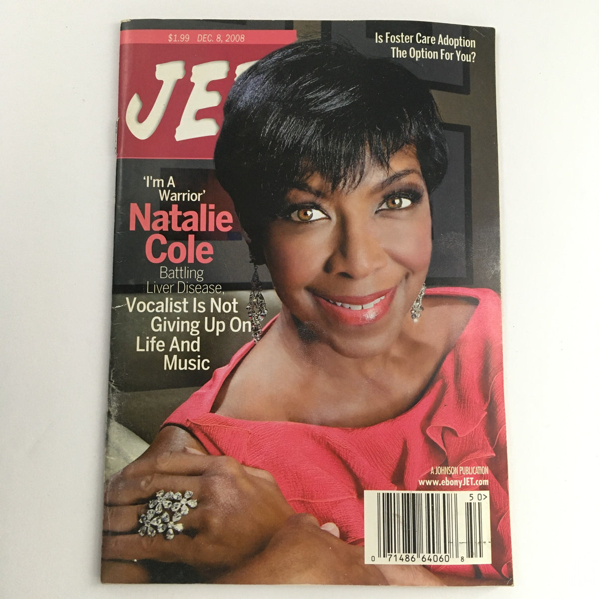 Jet Magazine December 8, 2008 cover featuring Natalie Cole, who is bravely battling liver disease and not giving up on her life and music career.