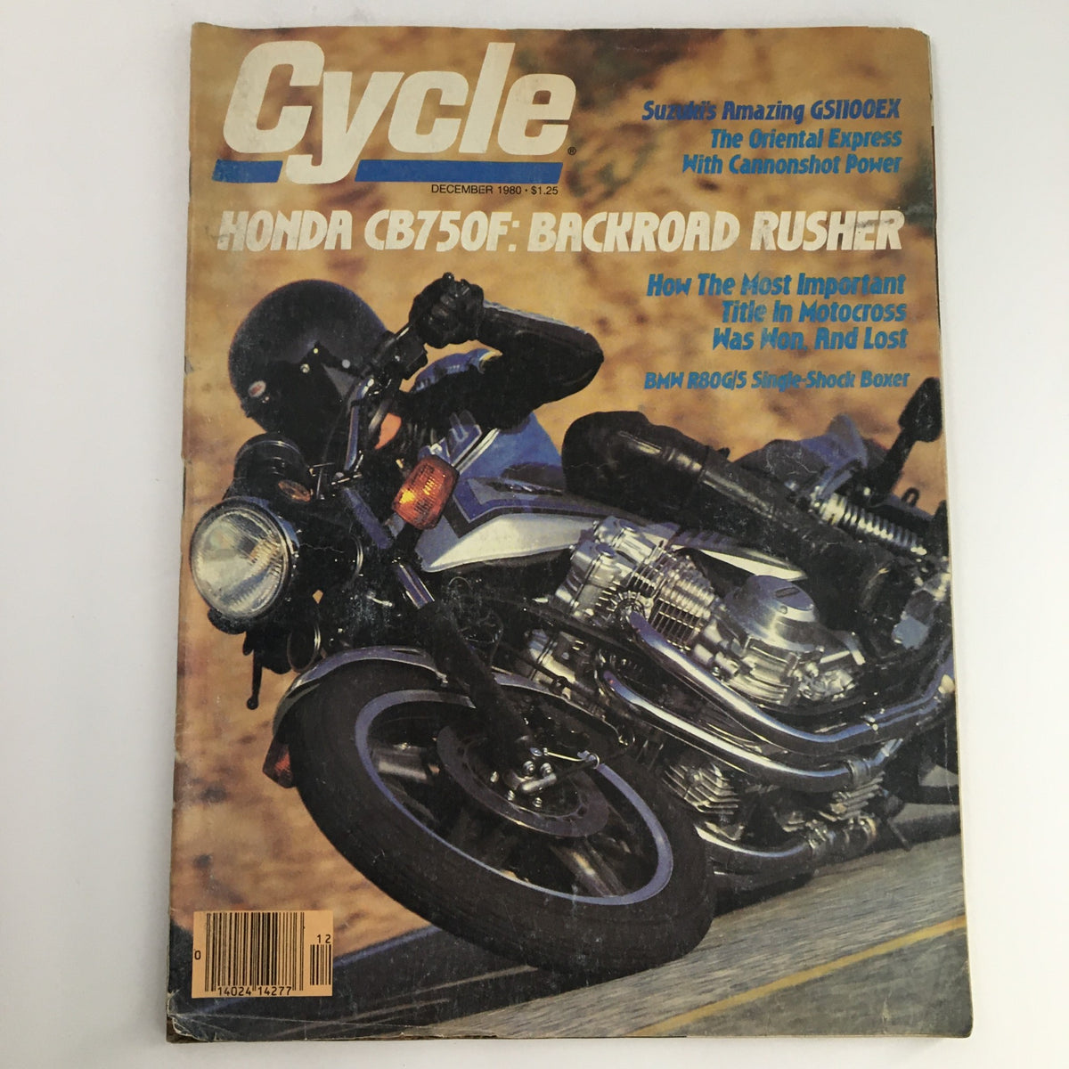 Cycle Magazine December 1980 featuring Honda CB750F on the cover, showcasing the motorcycle in action with a rider. Collector's edition for biking enthusiasts.