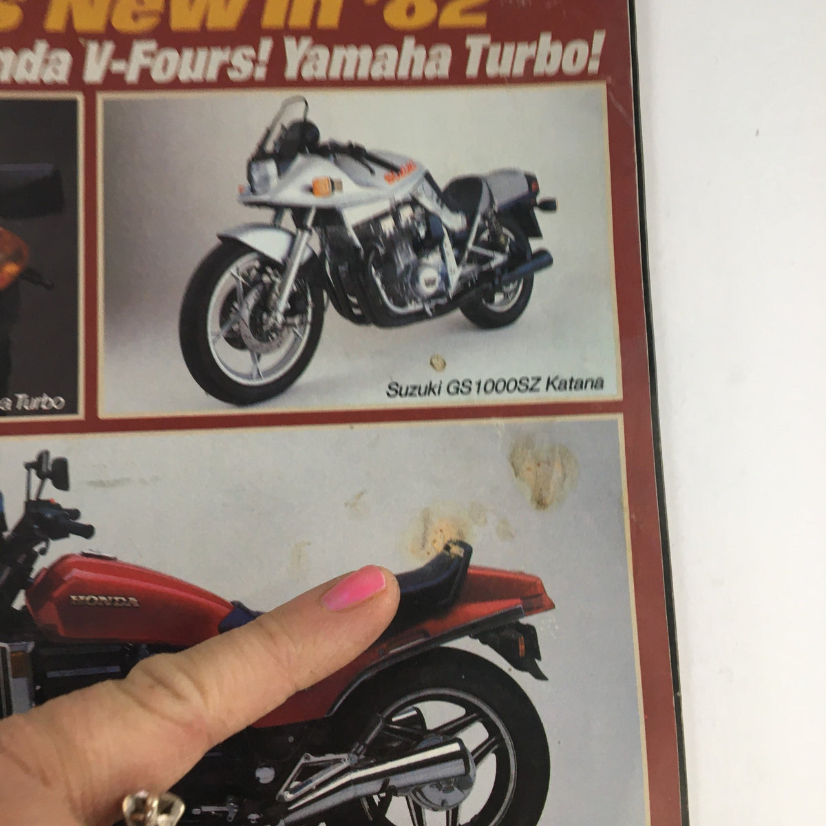 Cover image of Cycle Magazine December 1981 showcasing the Yamaha XJ650LJ Seca Turbo and Suzuki GS1000SZ Katana, with visible wear and tear reflecting its vintage status.