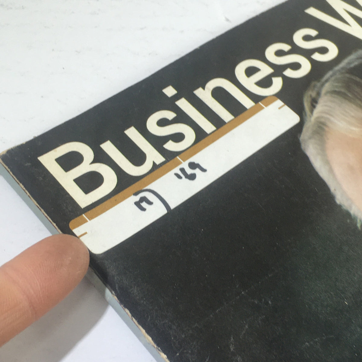 Cover detail of Business Week Magazine: March 22, 1969 featuring the title and subtle signs of wear, showcasing its vintage character.